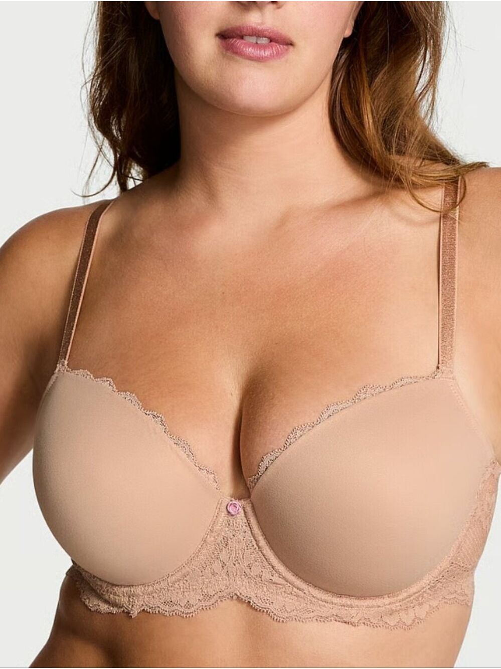 Dream Angels Smooth & Lace Lightly Lined Demi Bra Sz 36DD NWT